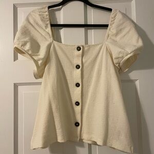 White Madewell Short Sleeve Blouse